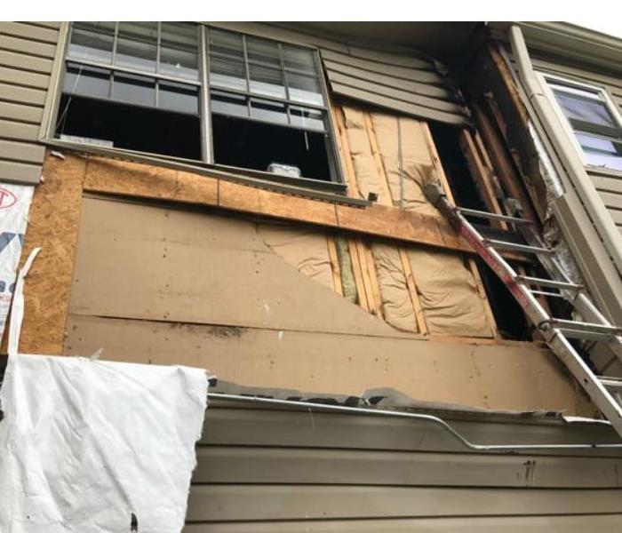 Dallas apartment wall destroyed from fire damage
