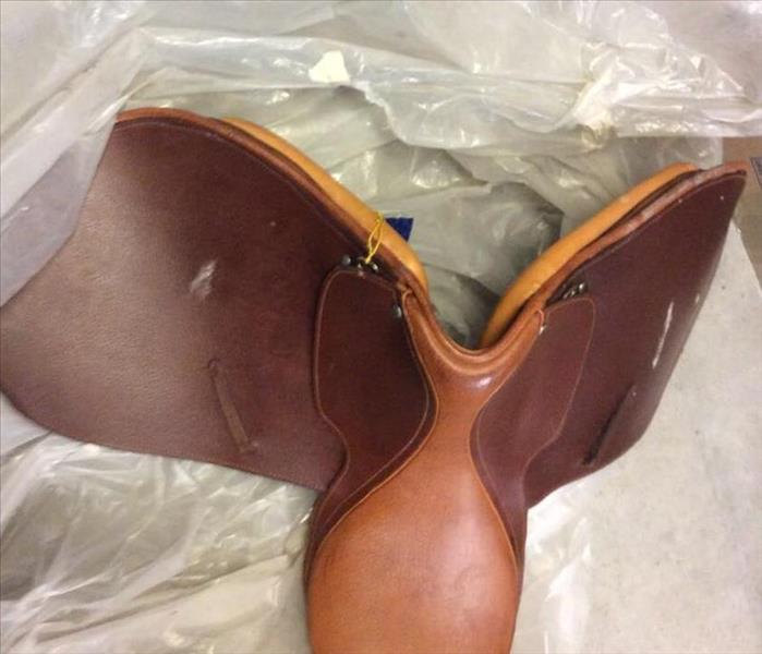mold affected horse saddle restored and cleaned