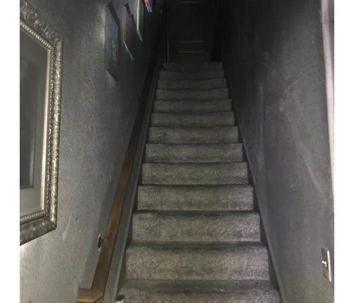 fire damage on stairs